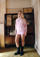 3/4 SLEEVE BOAT NECK OVERSIZE DRESS